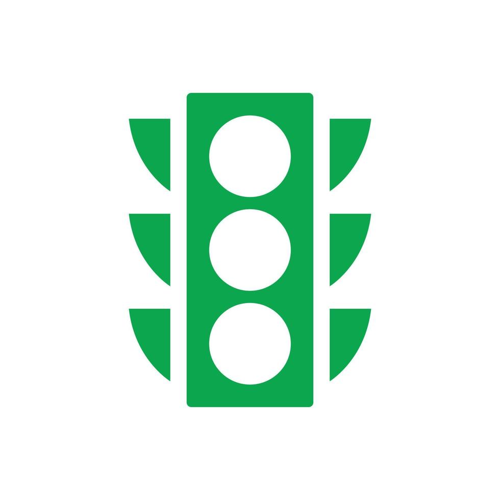 eps10 grön vektor trafikljus fast ikon isolerad på vit bakgrund. trafikljussymbol i en enkel platt trendig modern stil för din webbdesign, piktogram ui, logotyp och mobilapplikation