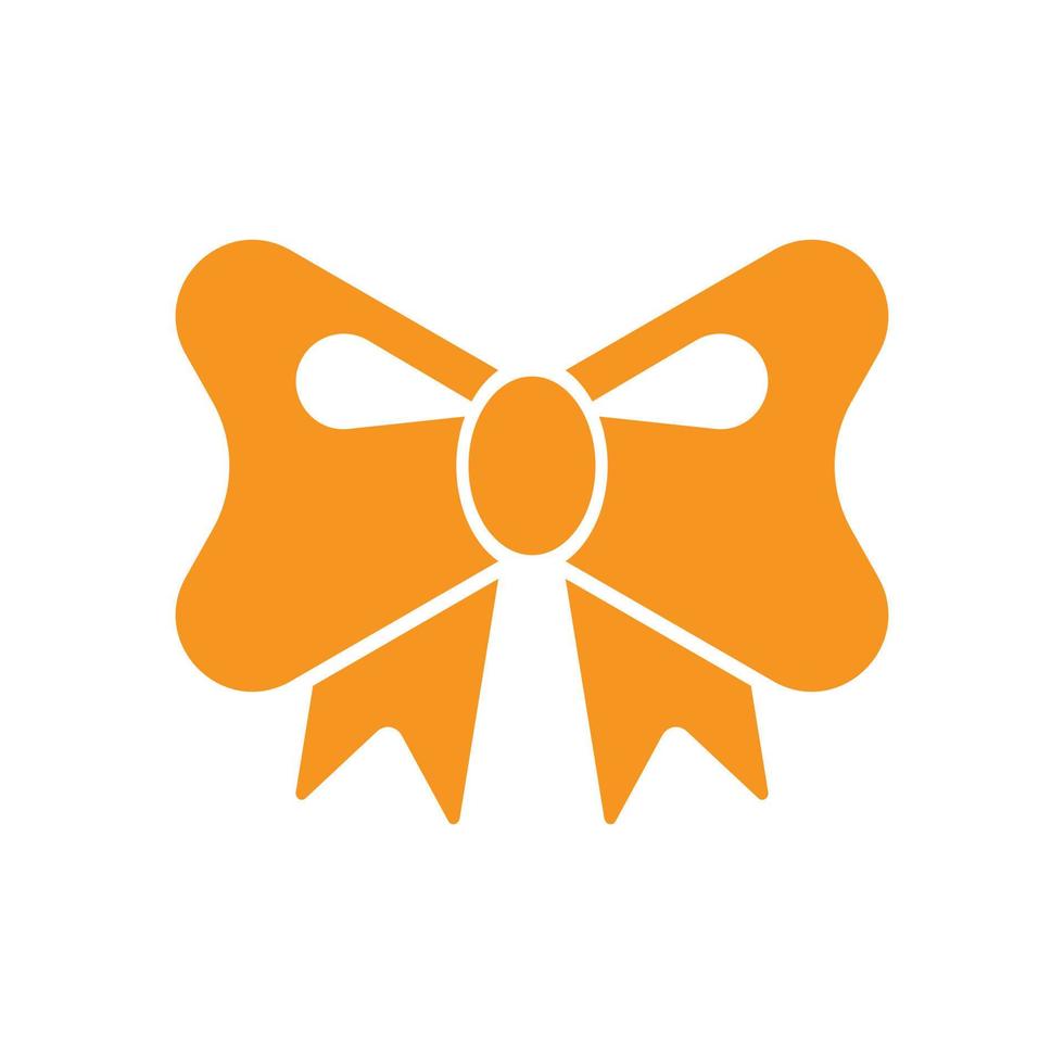 eps10 orangefarbenes Vektorband-Bogensymbol isoliert auf weißem Hintergrund. dekoratives bandsymbol in einem einfachen, flachen, trendigen, modernen stil für ihr website-design, ui, logo, piktogramm und mobile anwendung vektor