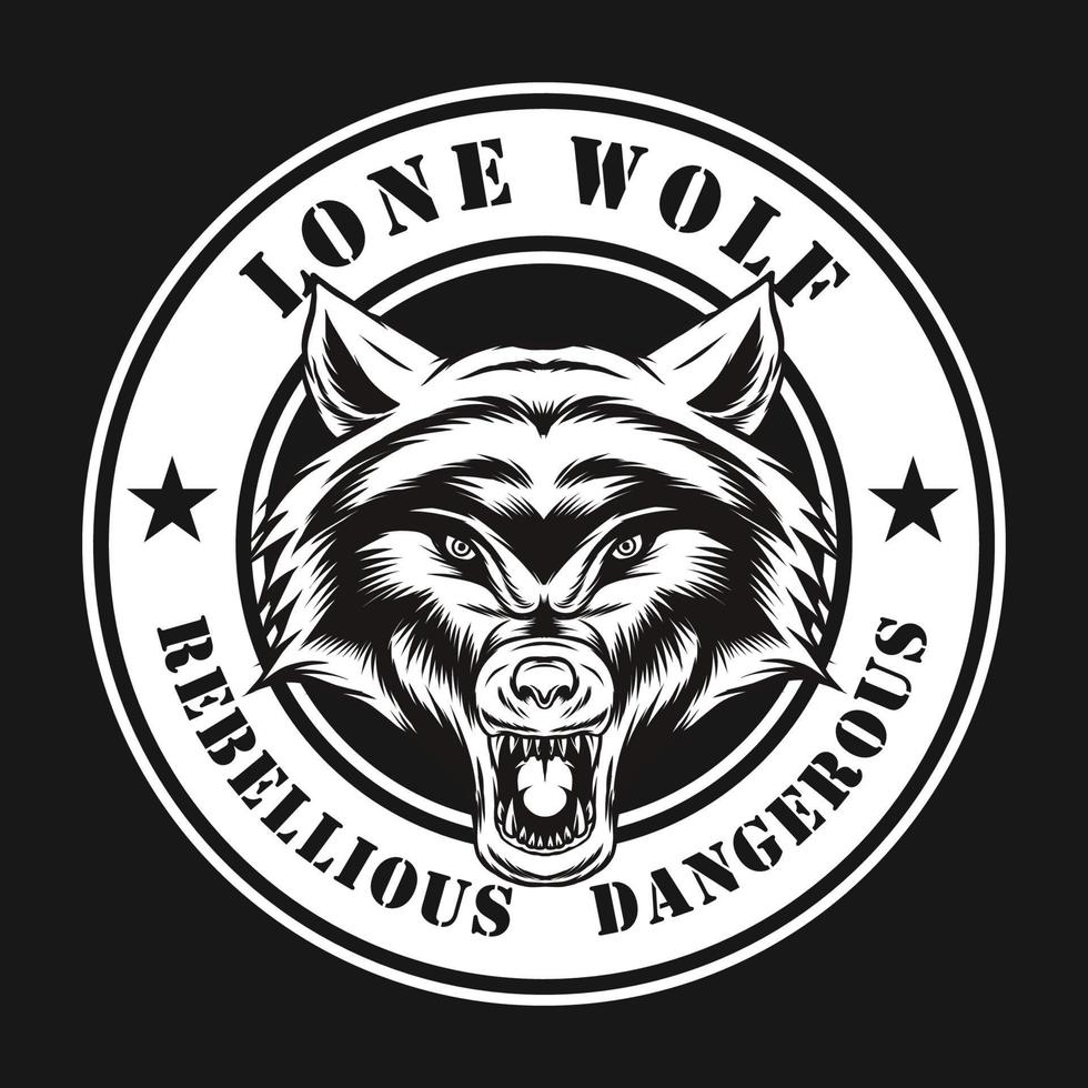 lone wolf logotyp illustration koncept vektor