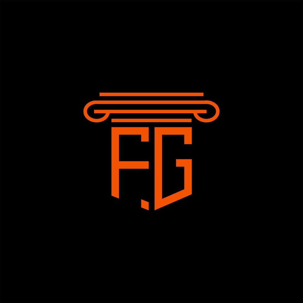 fg Brief Logo kreatives Design mit Vektorgrafik vektor