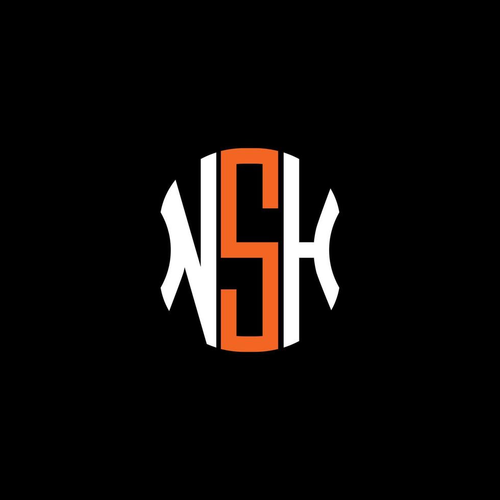 nsh brief logo abstraktes kreatives design. nsh einzigartiges Design vektor