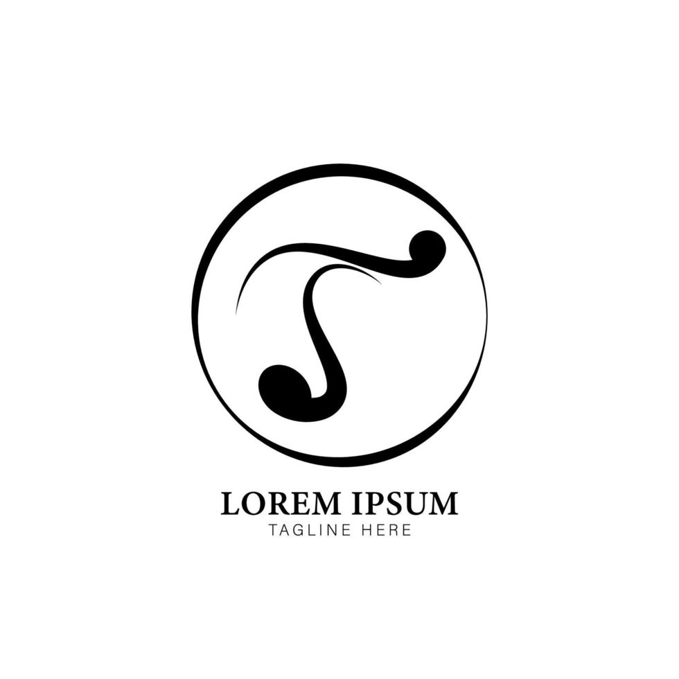 buchstabe t alphabet musik logo design isoliert auf weißem farbhintergrund. Initiale, Musiknote, Samurai, Ninja-Schrift mit Ellipsenrahmen-Logo-Konzept. Monogramm-Buchstaben-Logo vektor