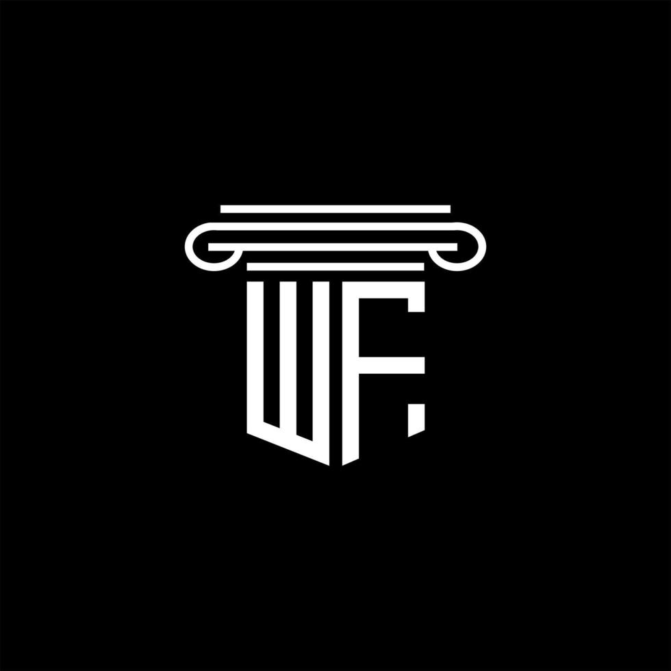 wf Brief Logo kreatives Design mit Vektorgrafik vektor