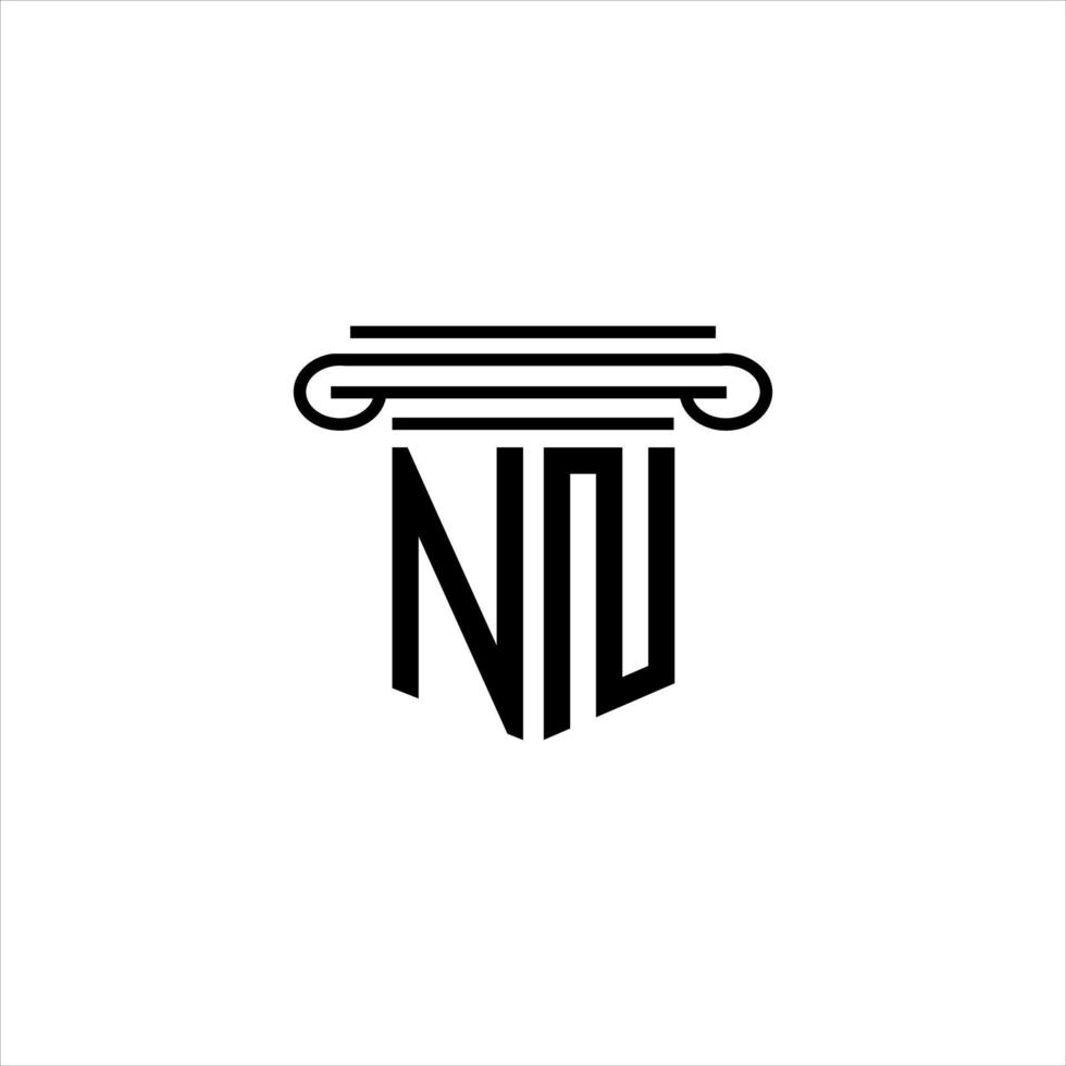 nn Brief Logo kreatives Design mit Vektorgrafik vektor