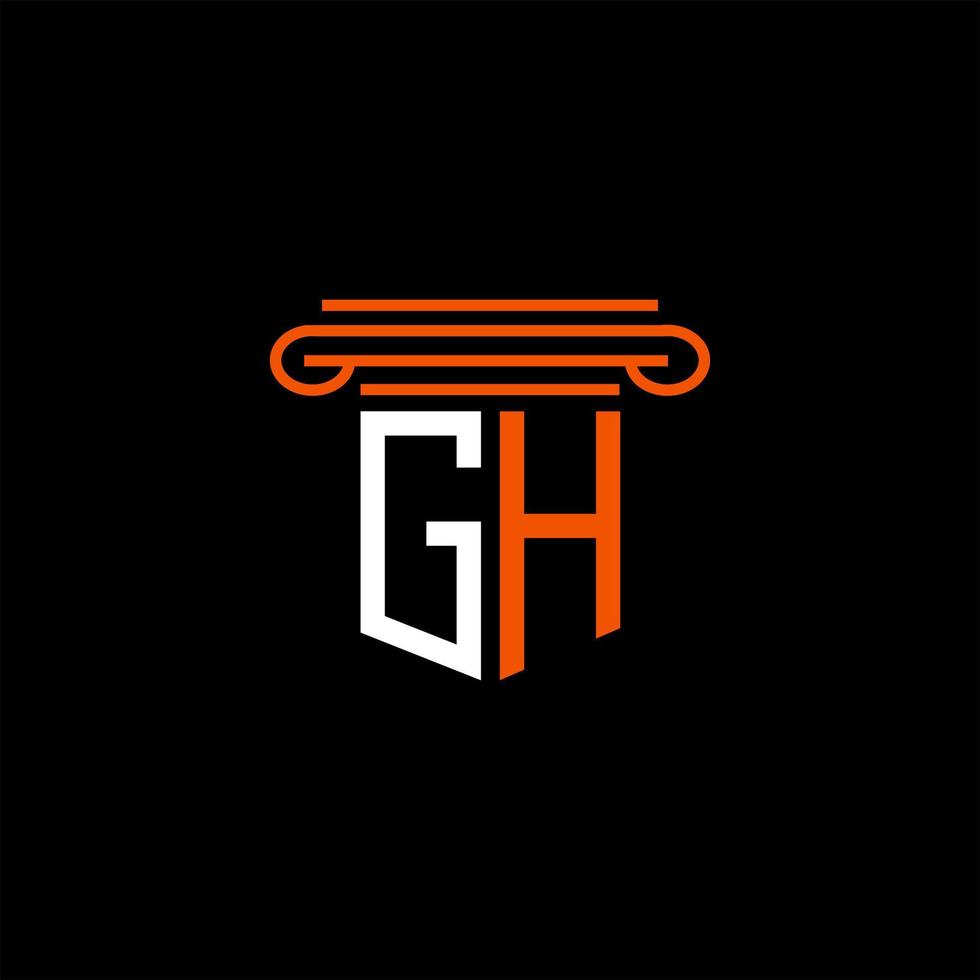 gh buchstabe logo kreatives design mit vektorgrafik vektor