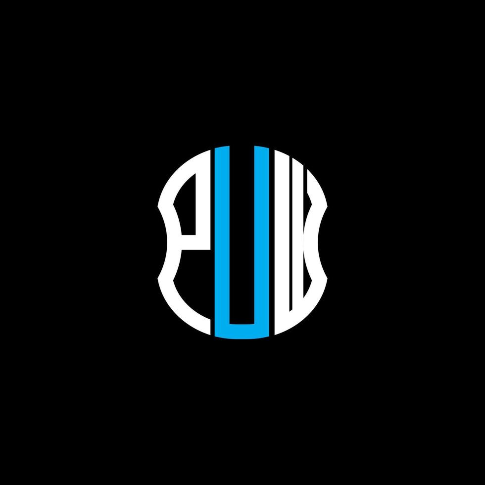 puw brief logo abstraktes kreatives design. Puw einzigartiges Design vektor