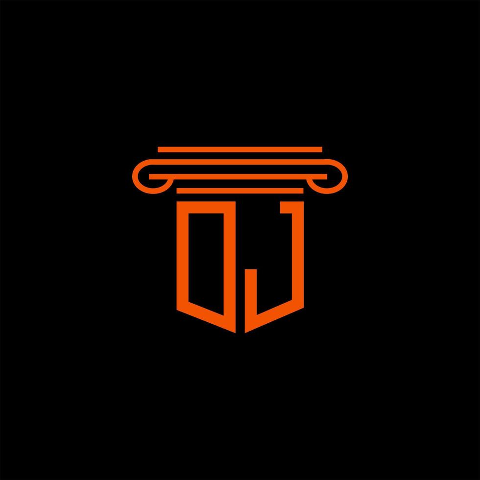 dj letter logotyp kreativ design med vektorgrafik vektor