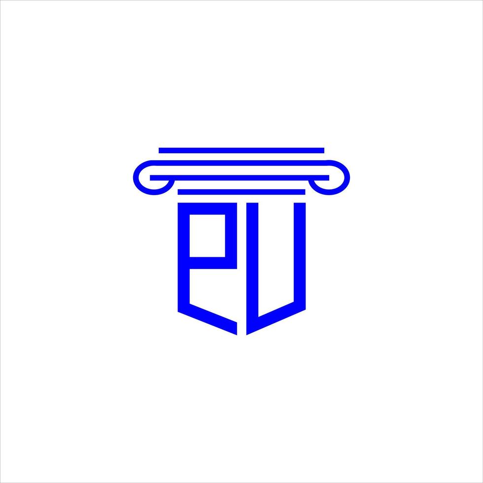 pu brev logotyp kreativ design med vektorgrafik vektor