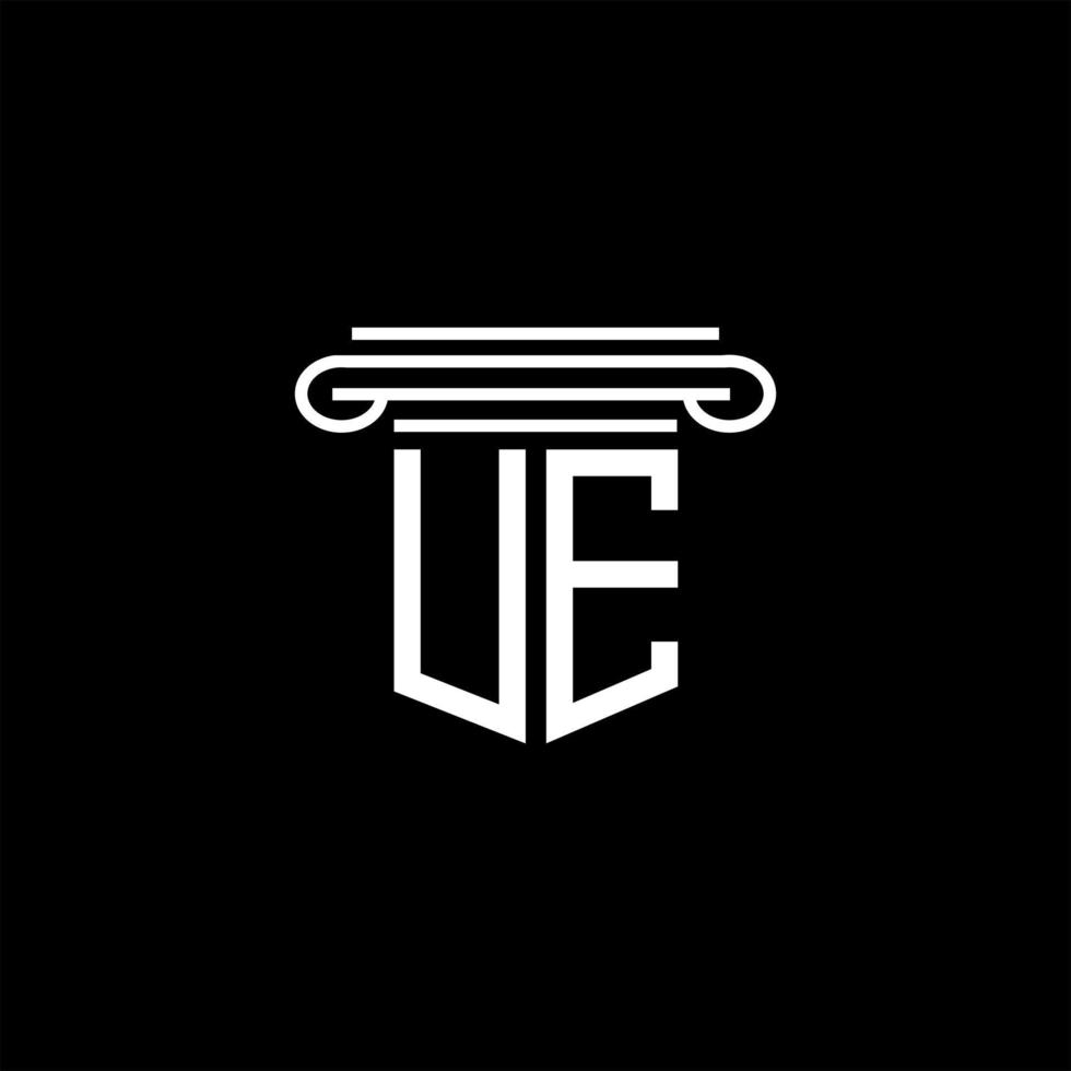 ue bokstav logotyp kreativ design med vektorgrafik vektor