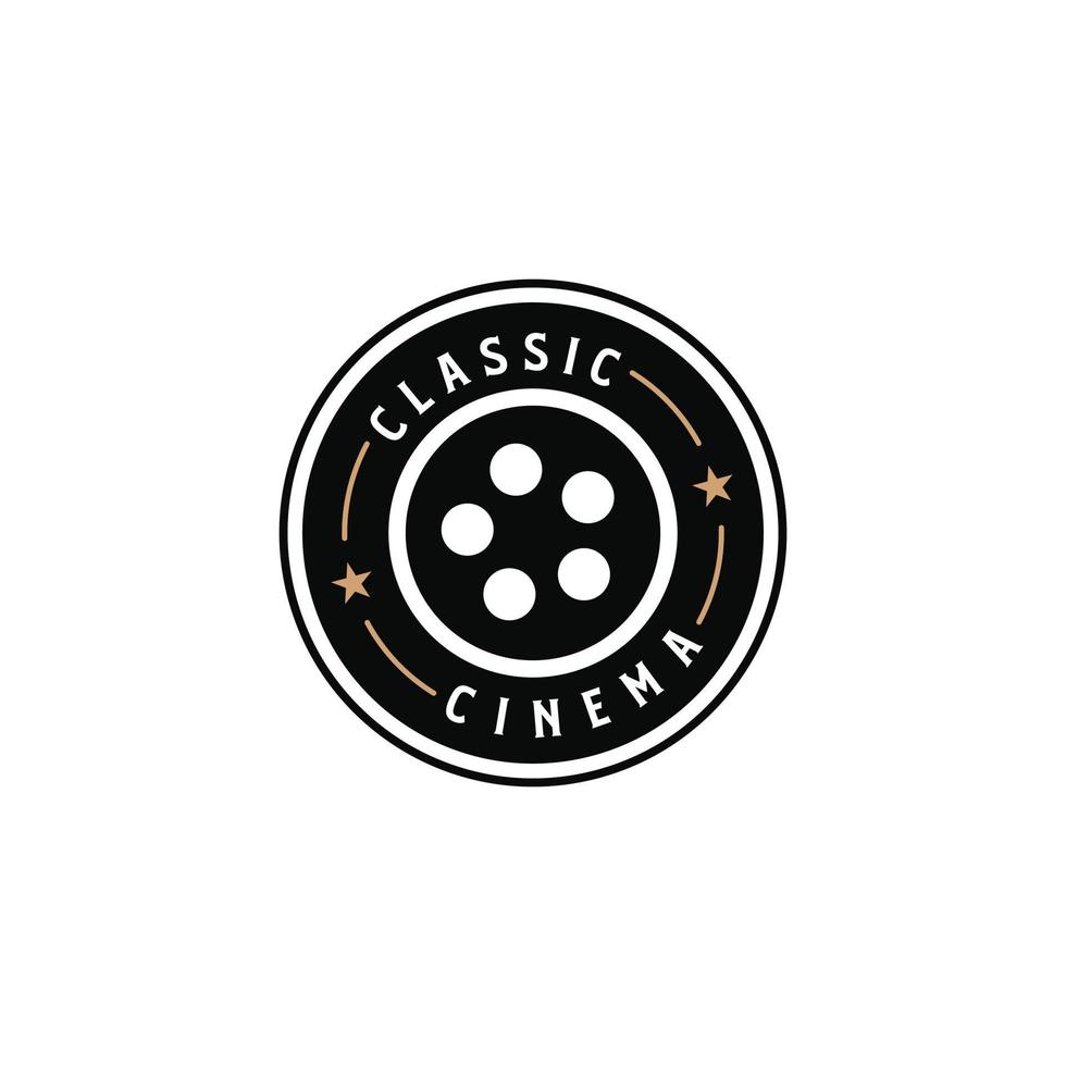 klassisches kino vintage retro hipster silhouette logo design elemente vektor