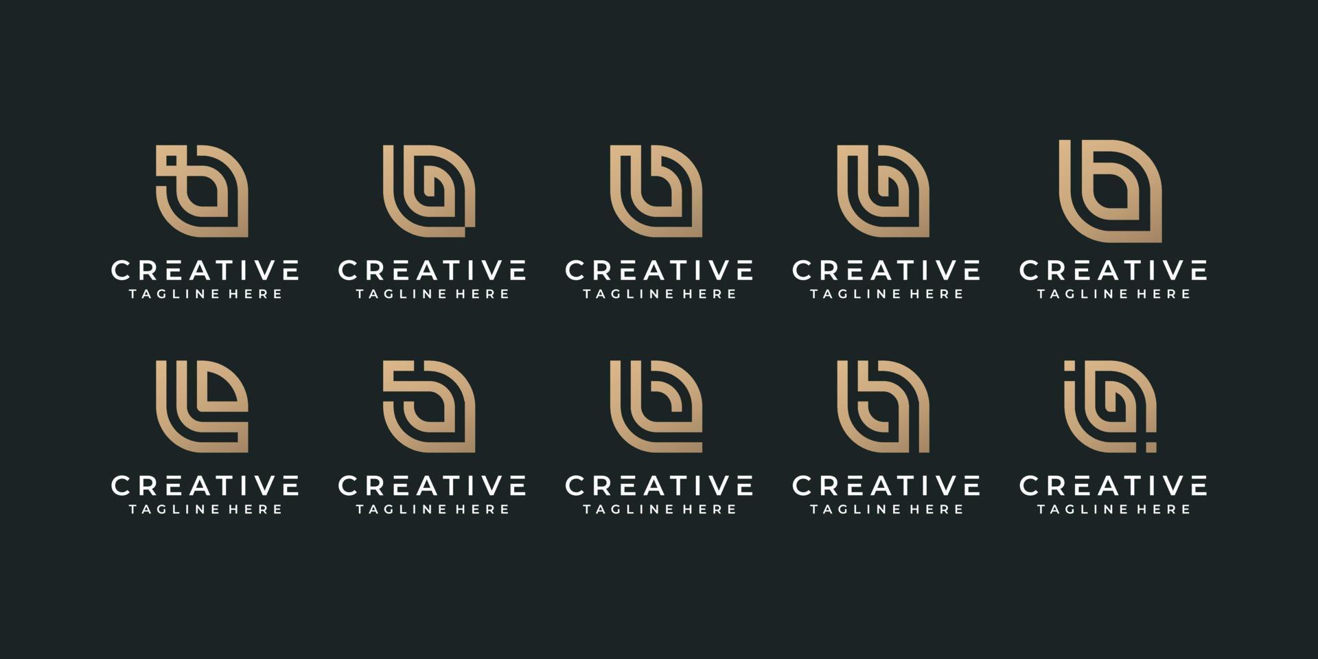 kreativa monogram bokstaven b initiala alfabetet teckensnitt logotyp design för varumärkesidentitet vektor
