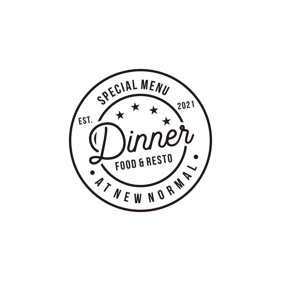 abendessen spezielles menü vintage retro-konzept logo-elemente vektor