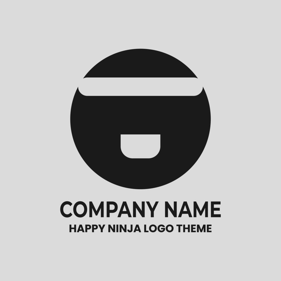 happy ninja simple logo branding company mit starkem schnellbewegungsstil. monochromes Icon-Logo mit schwarzer Farbe und klarem Design. kundenpersönliche berührung minimalistische markenidentität vektor