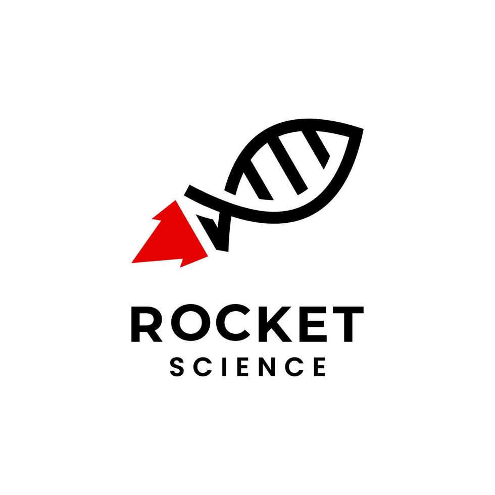 Raketen-DNA-Logo-Design-Vorlage vektor