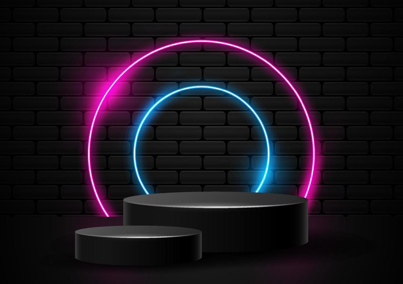 podium med neonljus former illustration vektor