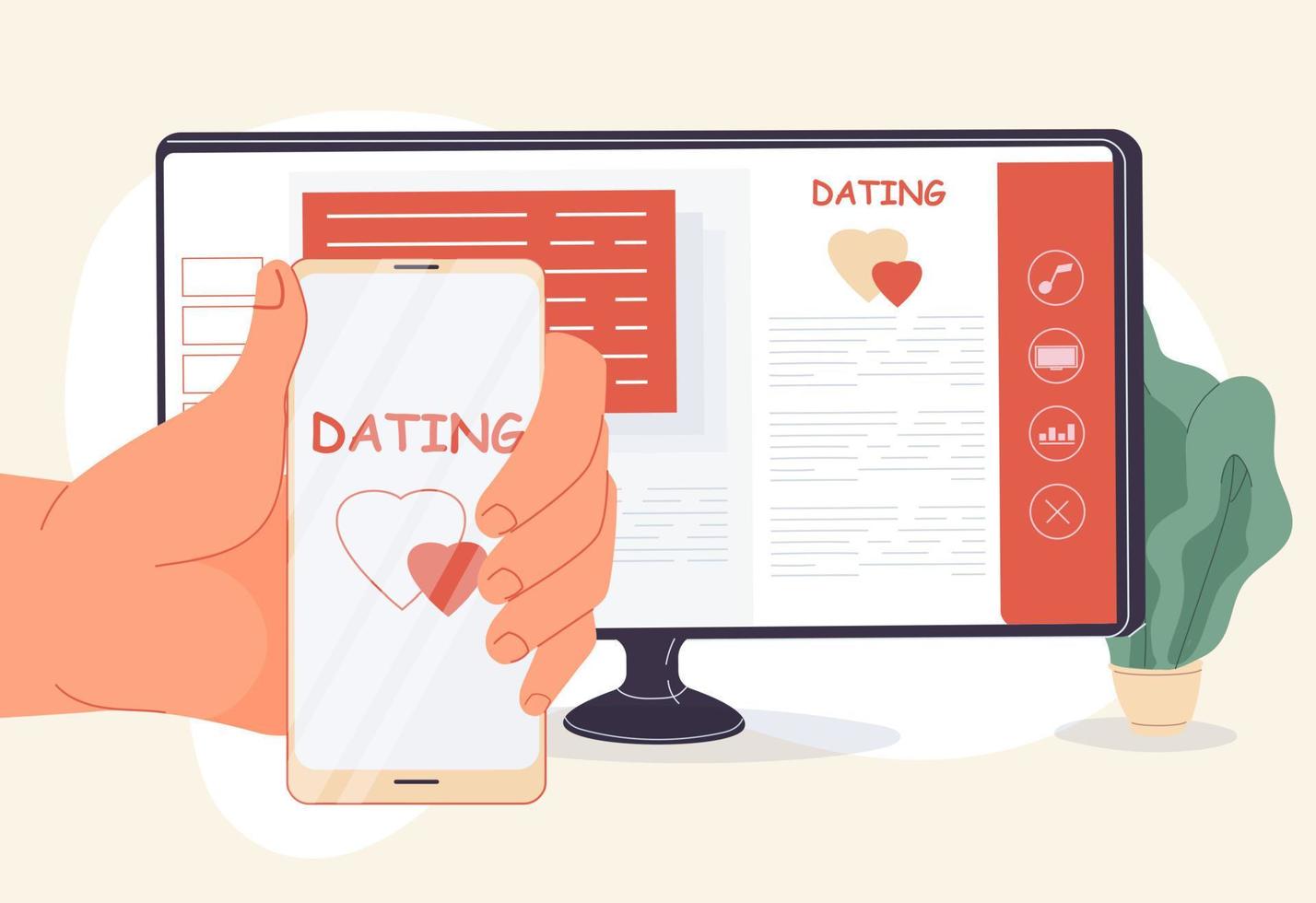 Online-Dating-Service Mobile App zum Lieben finden vektor