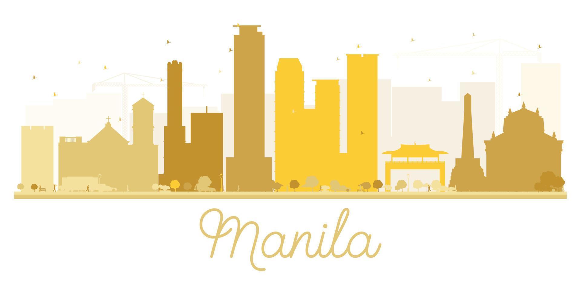 manila city skyline gyllene siluett. vektor