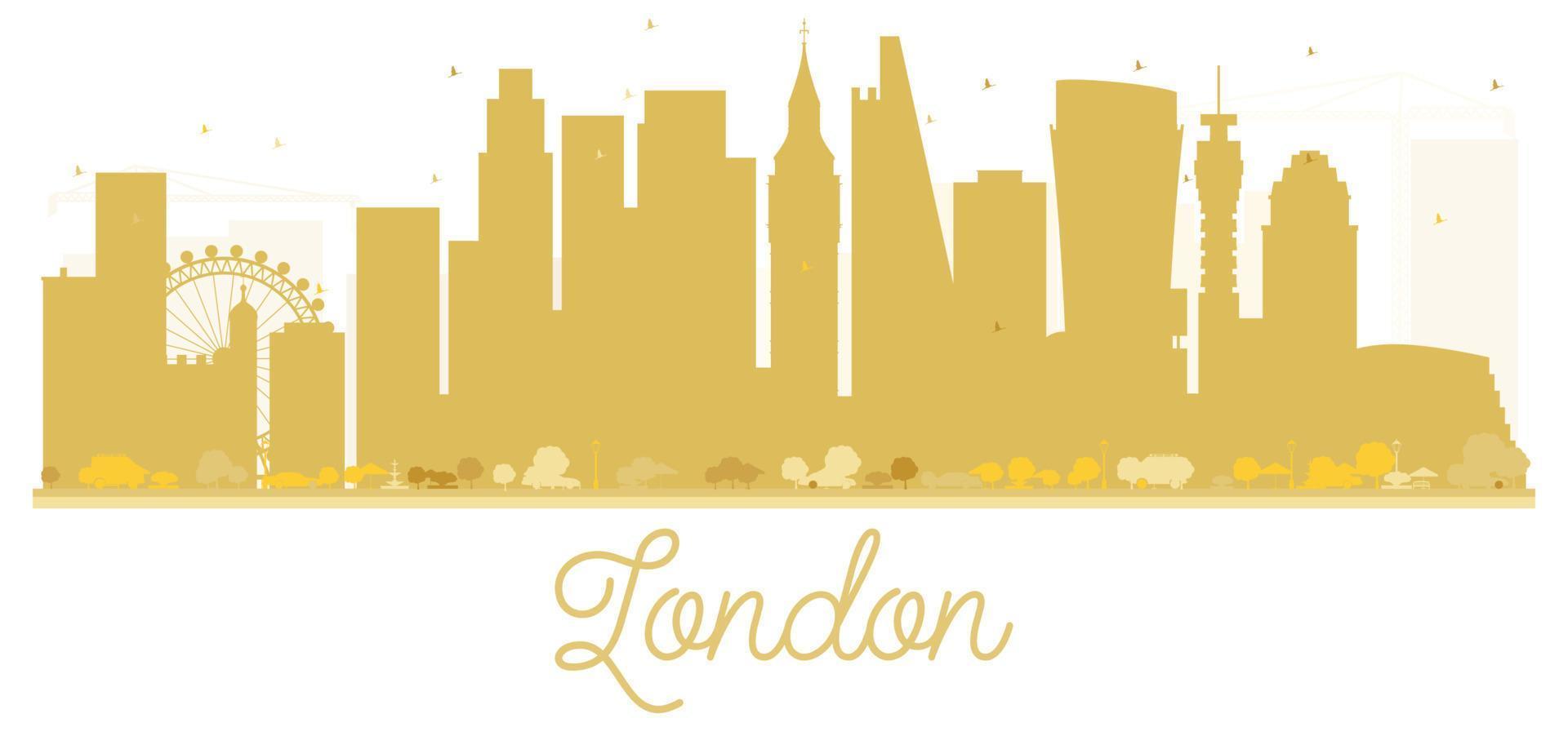 goldene silhouette der londoner skyline der stadt. vektor