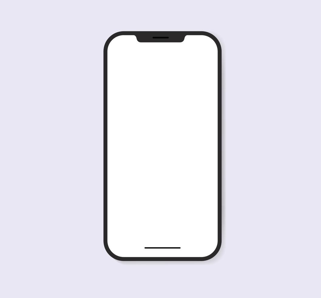 Einkerbung Smartphone modernes Gerät isoliert Mockup Vorlage leer Display Technologie Gadget Business Illustration vektor