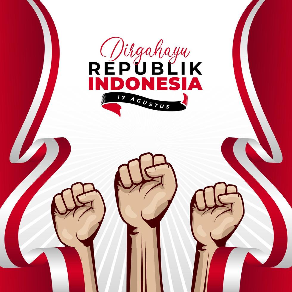 glad Indonesiens självständighetsdag bakgrund banner design. vektor