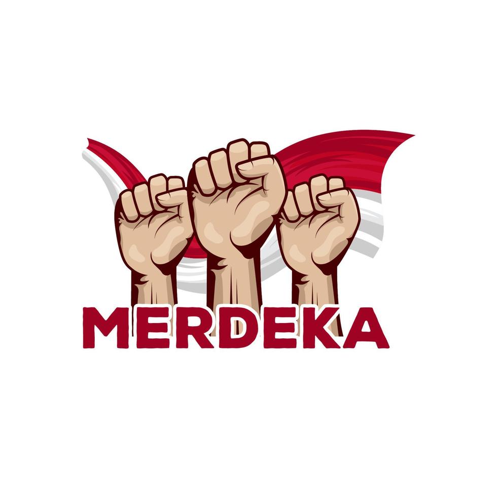 lycklig Indonesiens självständighetsdag hälsning formgivningsmall. indonesia merdeka illustration design vektor
