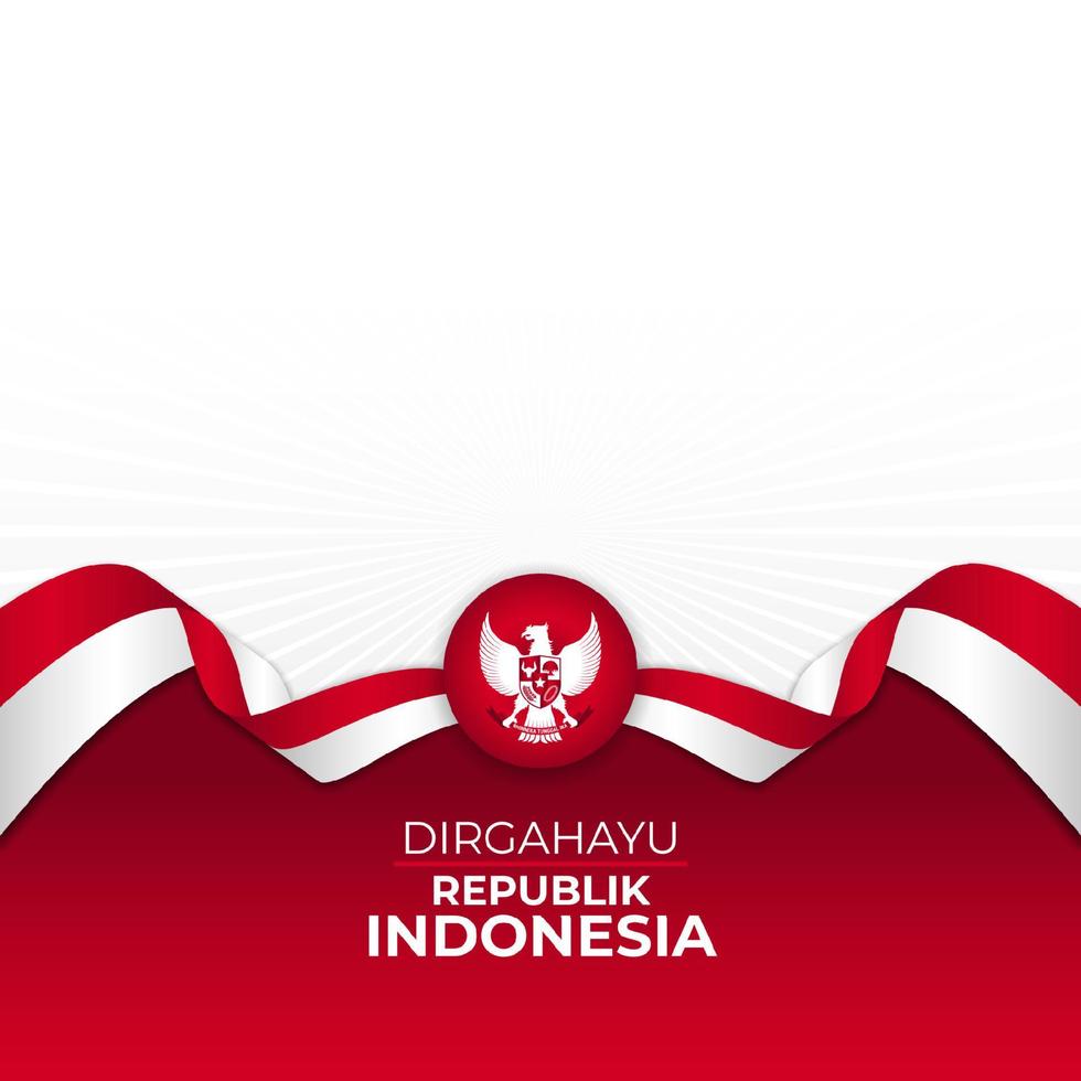 glad Indonesiens självständighetsdag bakgrund banner design. vektor