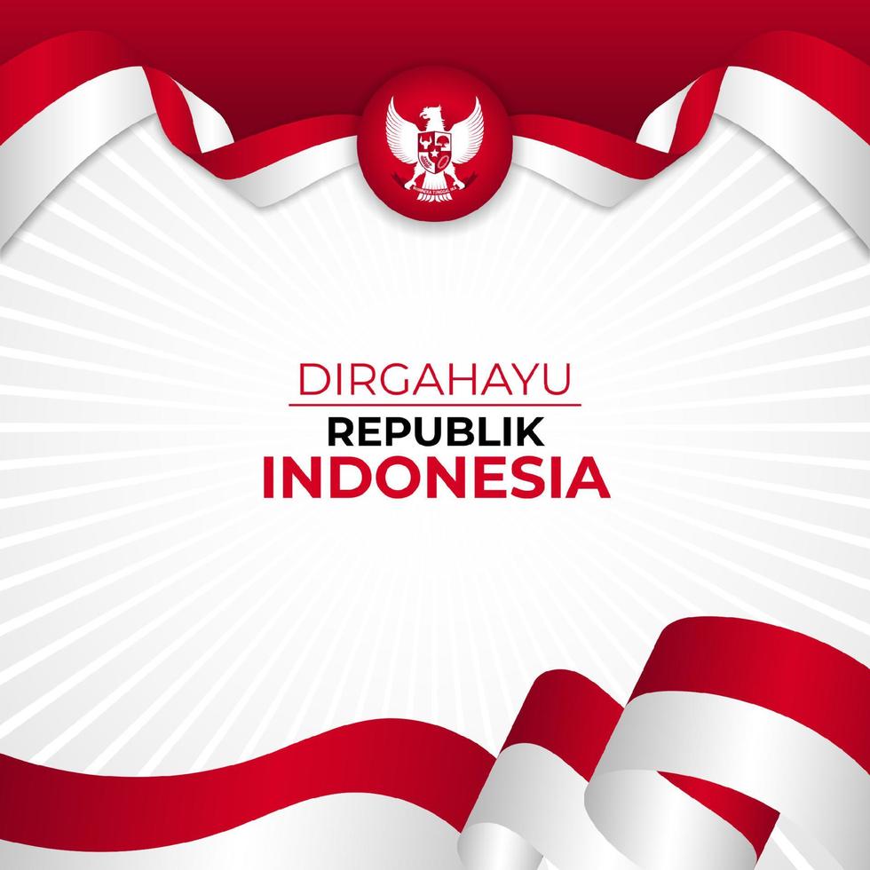 Happy Indonesien Unabhängigkeitstag Hintergrund Banner Design. vektor