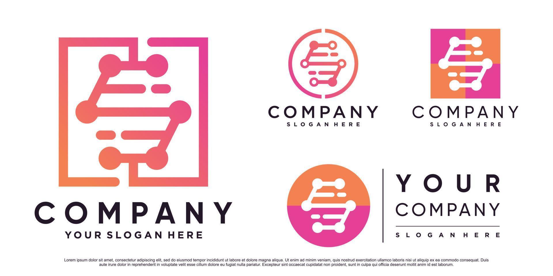 set samling av bokstavens logotyp mall för företag wuith kreativa koncept premium vektor