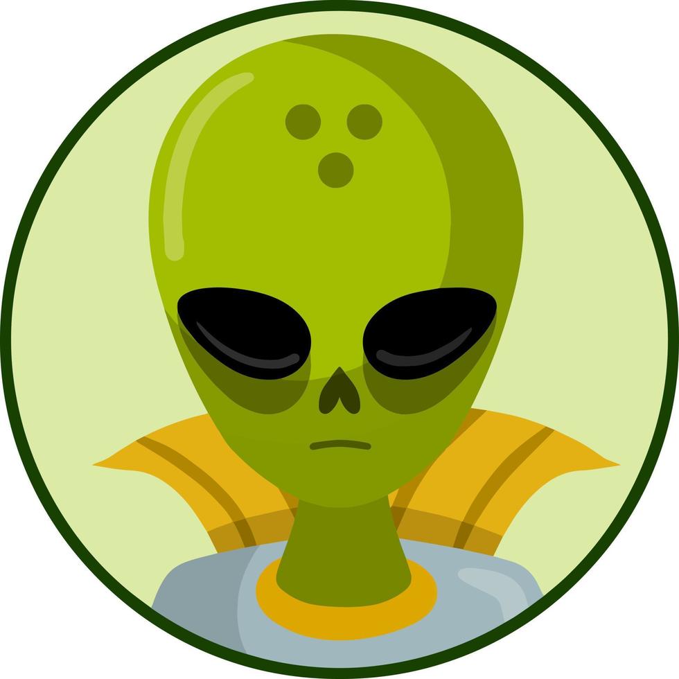 Außerirdischer. Außerirdisches Monster mit grünem Kopf vektor