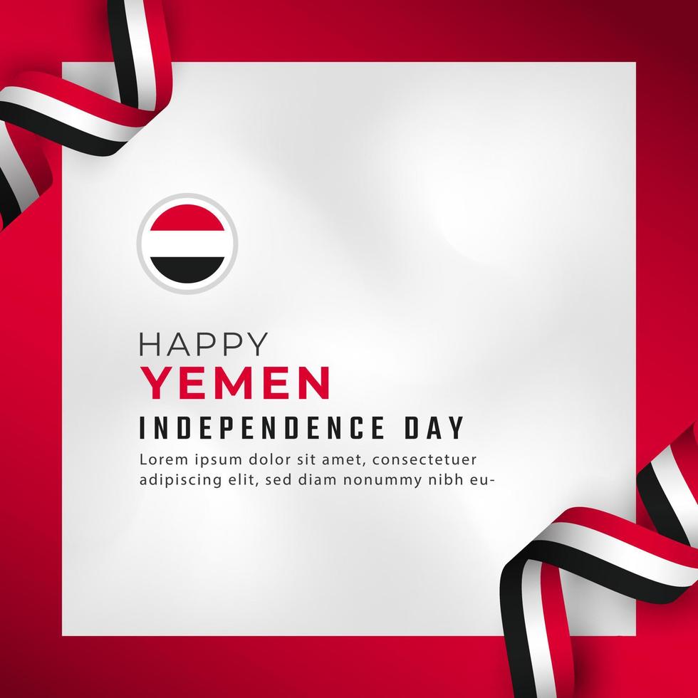 glad yemens självständighetsdag 30 november firande vektor designillustration. mall för affisch, banner, reklam, gratulationskort eller print designelement
