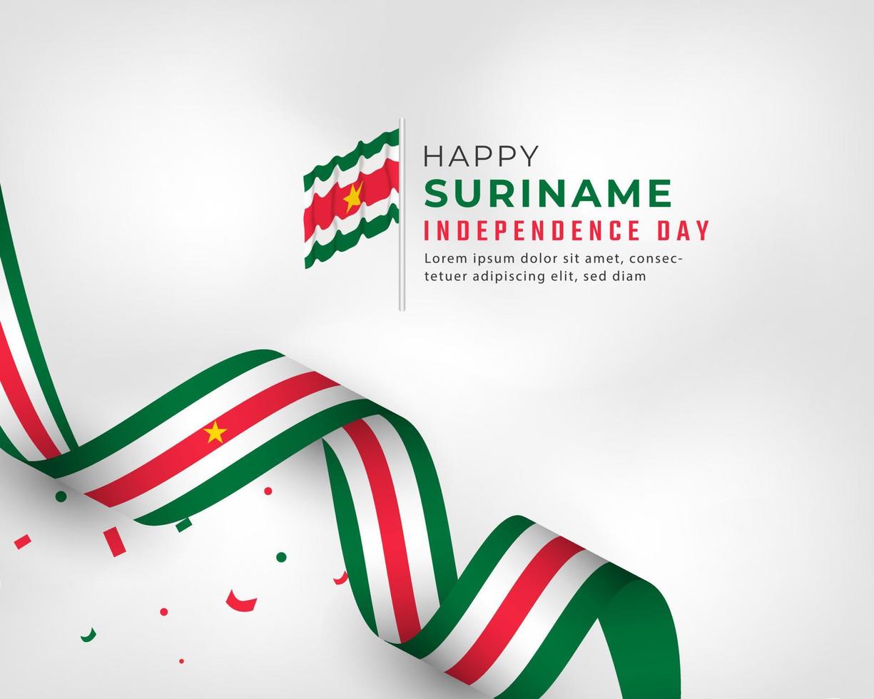 Happy Suriname Unabhängigkeitstag 25. November Feier Vektor Design Illustration. vorlage für poster, banner, werbung, grußkarte oder druckgestaltungselement