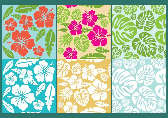 Hawaiian blommor mönstervektorer vektor