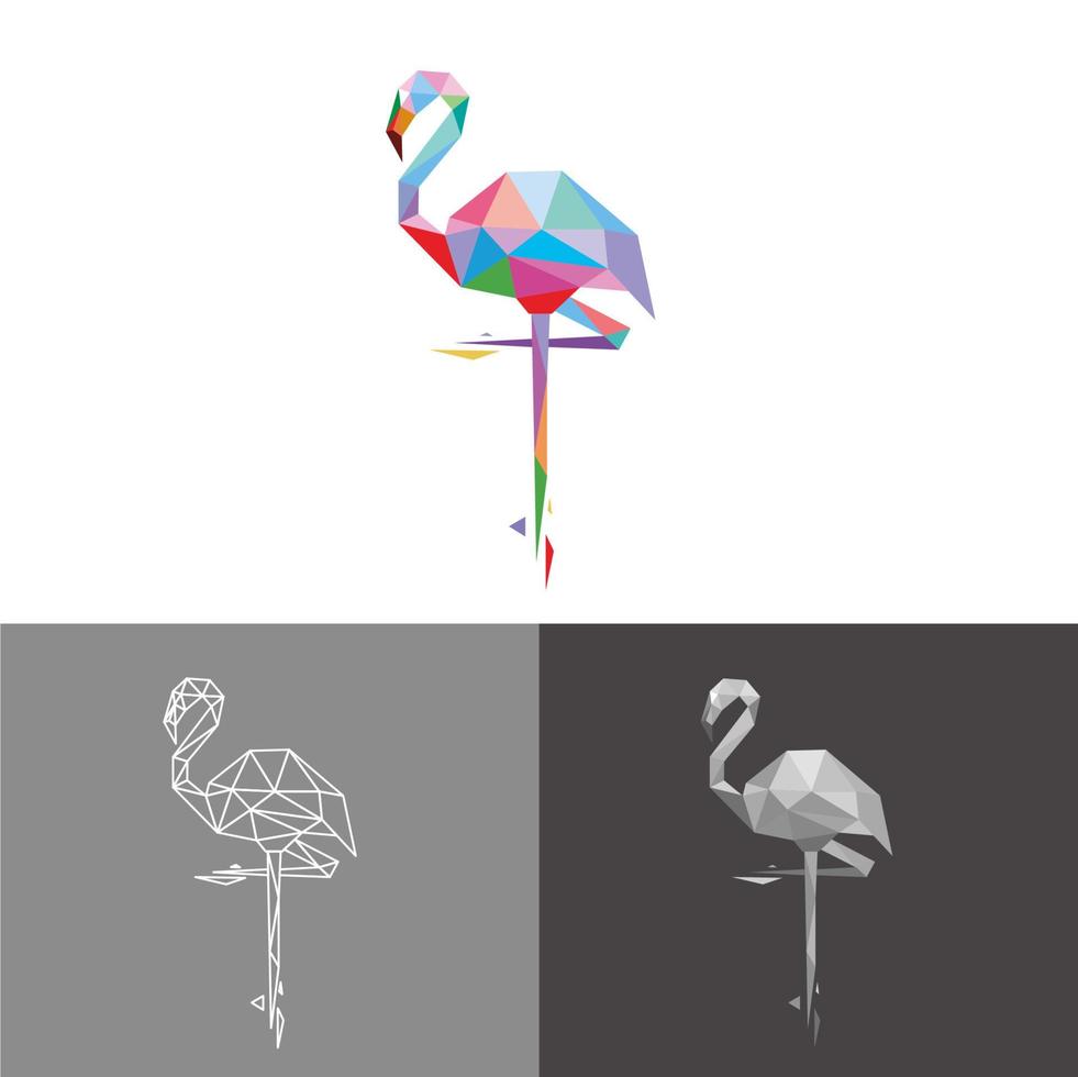 flamingo fågel logotyp malldesign vektor