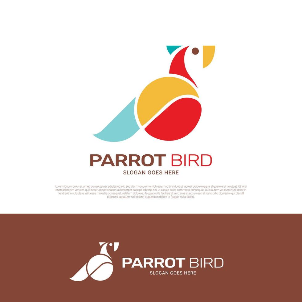 papegoja älskar fågel logotyp design vektor