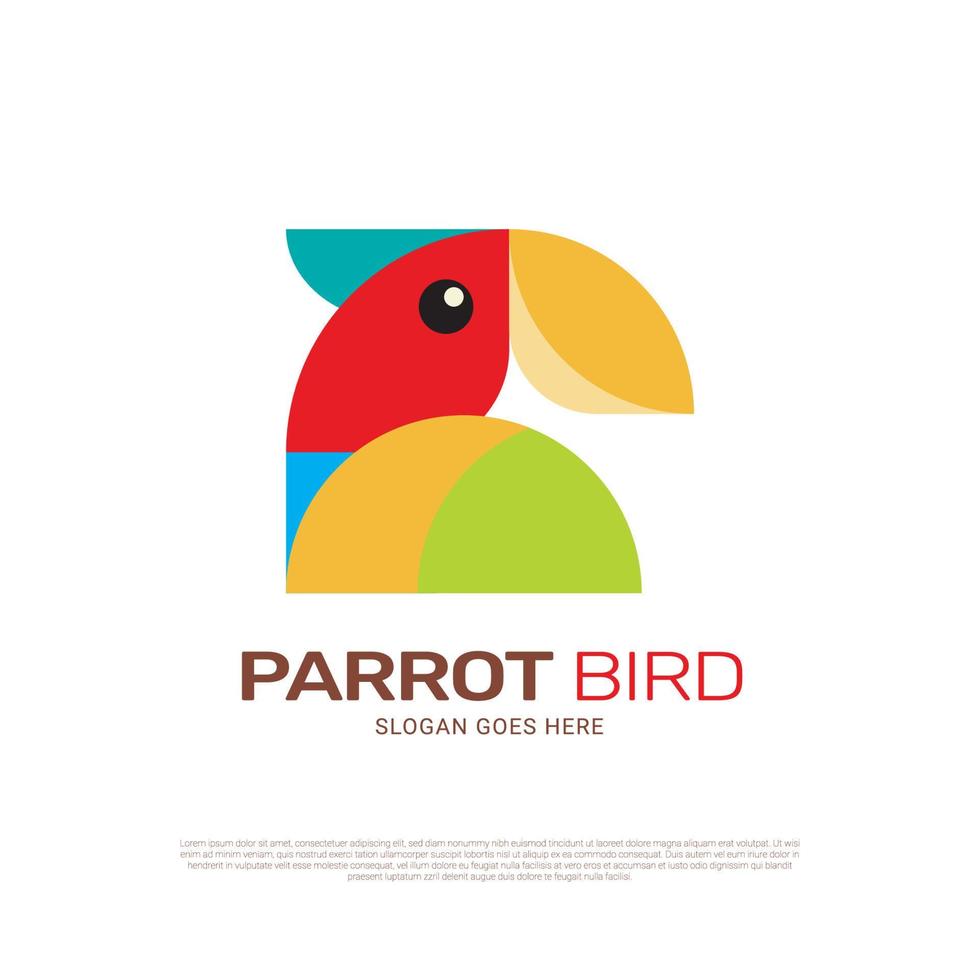 Papagei Liebe Vogel Logo-Design vektor
