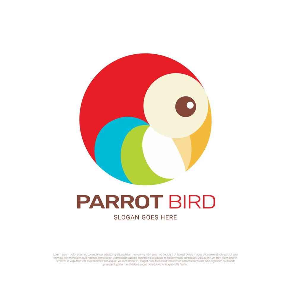 Papagei Liebe Vogel Logo-Design vektor