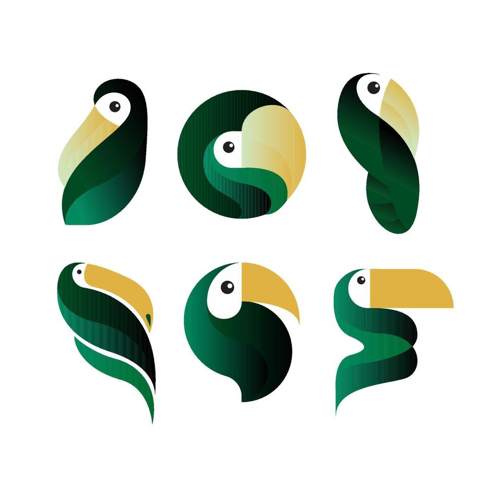 tukan ara fågel logotypdesign vektor