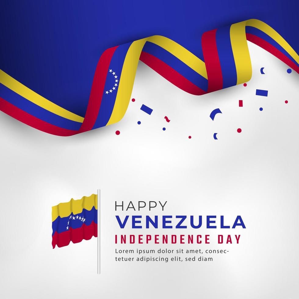 glad venezuelas självständighetsdag 5 juli firande vektor designillustration. mall för affisch, banner, reklam, gratulationskort eller print designelement