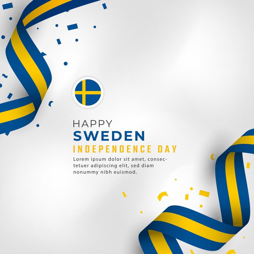 glücklicher schweden unabhängigkeitstag 6. juni feier vektor design illustration. vorlage für poster, banner, werbung, grußkarte oder druckgestaltungselement