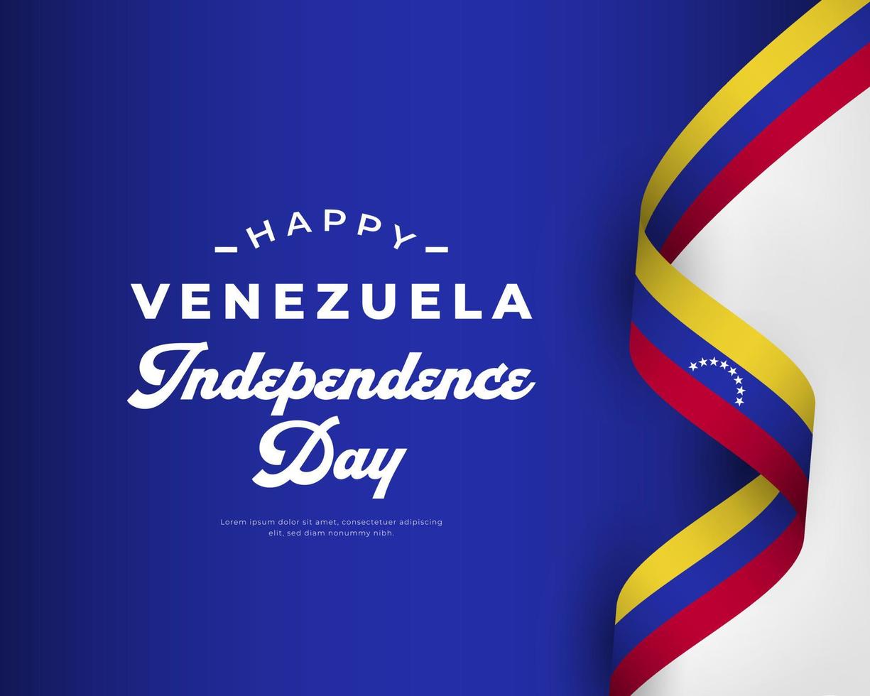 happy venezuela unabhängigkeitstag 5. juli feier vektor design illustration. vorlage für poster, banner, werbung, grußkarte oder druckgestaltungselement