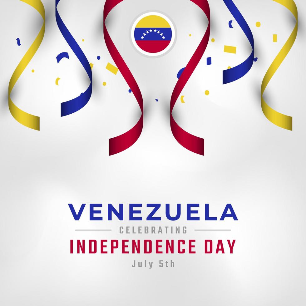 happy venezuela unabhängigkeitstag 5. juli feier vektor design illustration. vorlage für poster, banner, werbung, grußkarte oder druckgestaltungselement