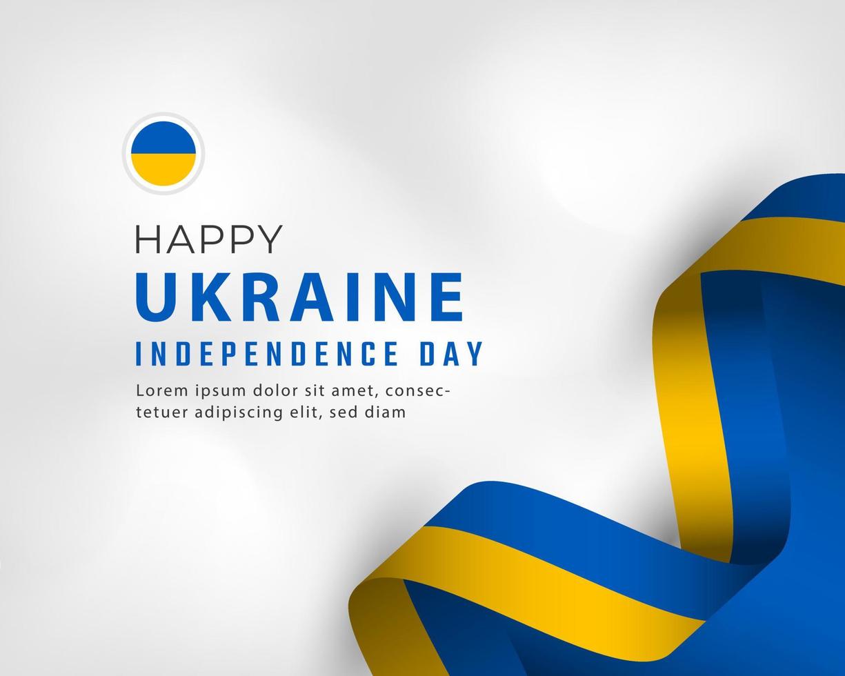 glad ukrainska självständighetsdagen 24 augusti firande vektor designillustration. mall för affisch, banner, reklam, gratulationskort eller print designelement