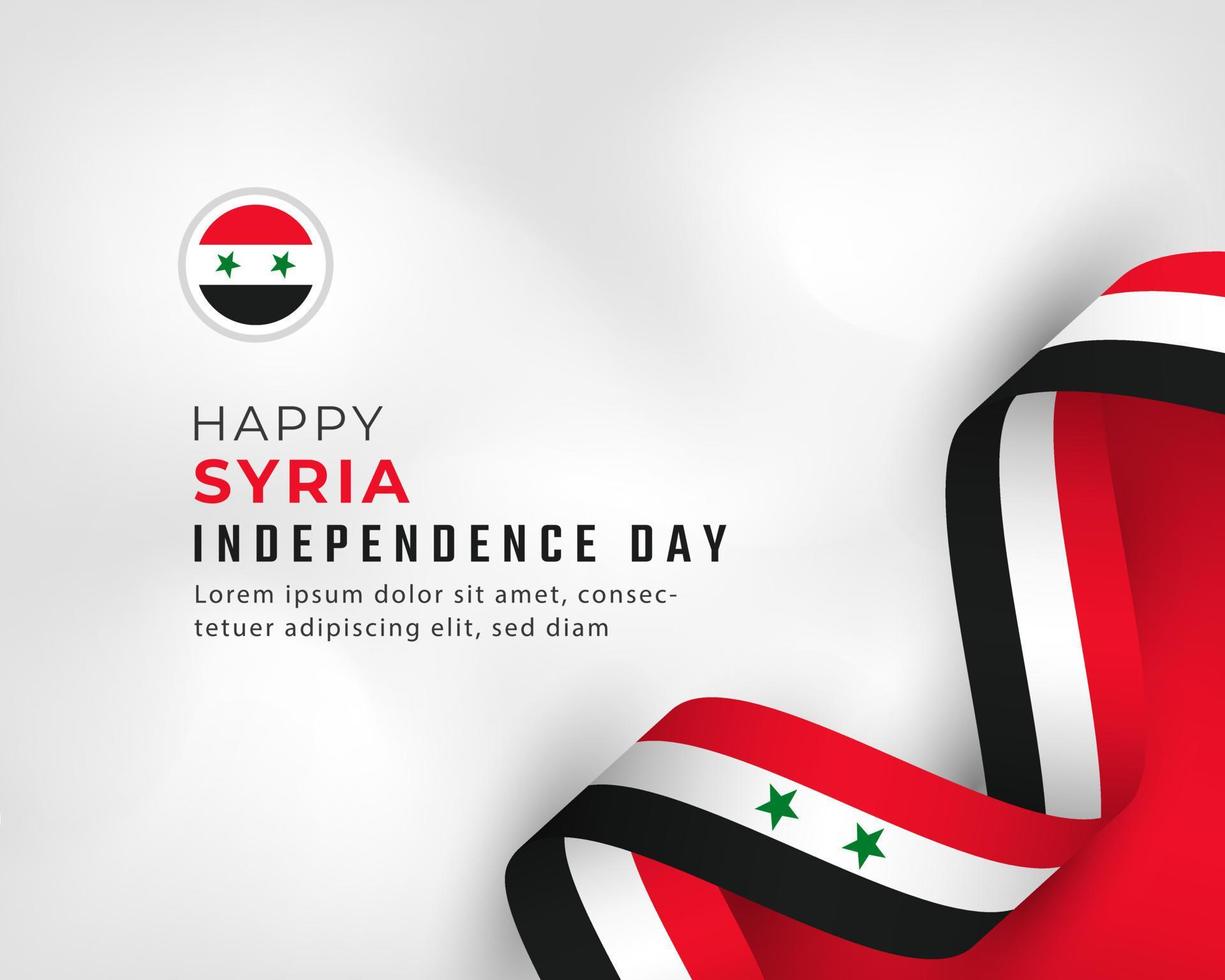 glad syriens självständighetsdag 17 april firande vektor designillustration. mall för affisch, banner, reklam, gratulationskort eller print designelement