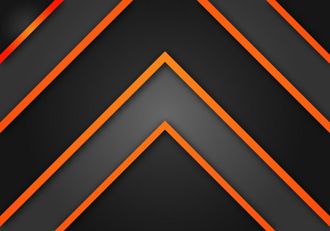 abstrakter orangefarbener Pfeil dunkelgraue Schattenlinie mit Leerzeichen Design moderner futuristischer Hintergrund geometrischer Überlappungsschicht-Papierschnittstil vektor
