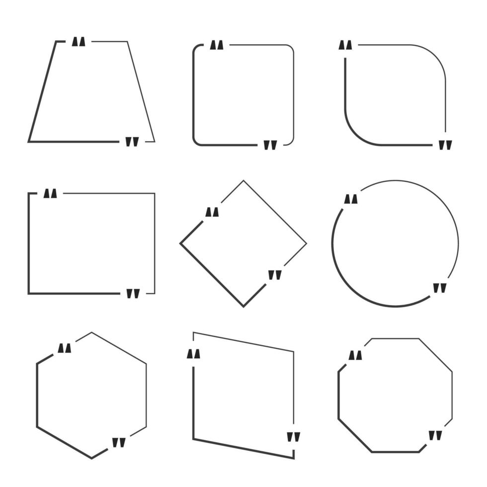 Zitat-Box-Rahmen auf weißem Hintergrund vektor