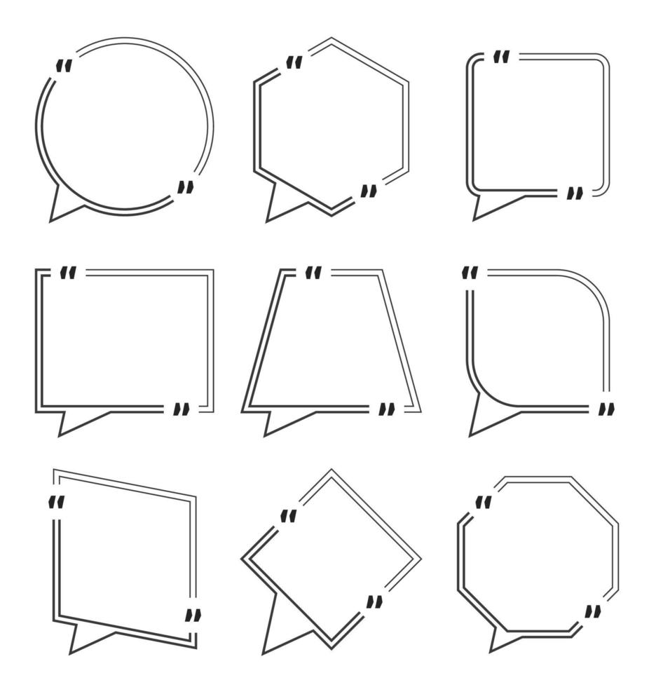 Zitat-Box-Rahmen auf weißem Hintergrund vektor