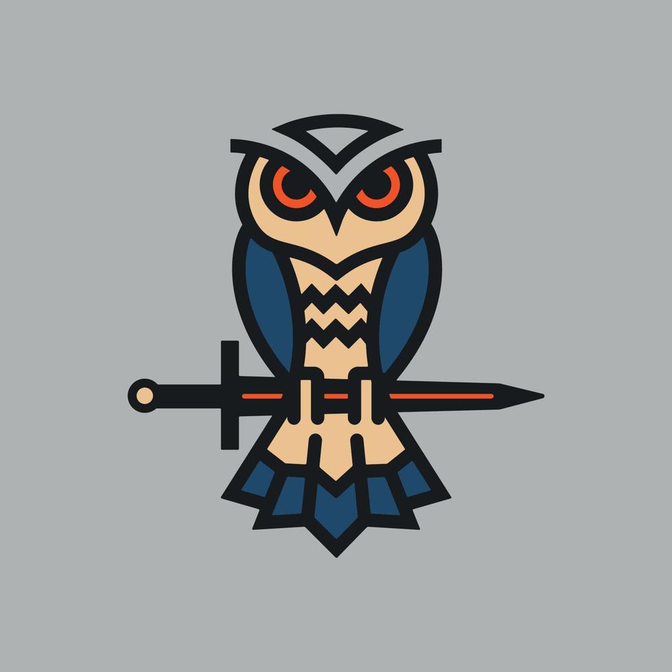 abstrakt knight Owl logotyp mall vektor