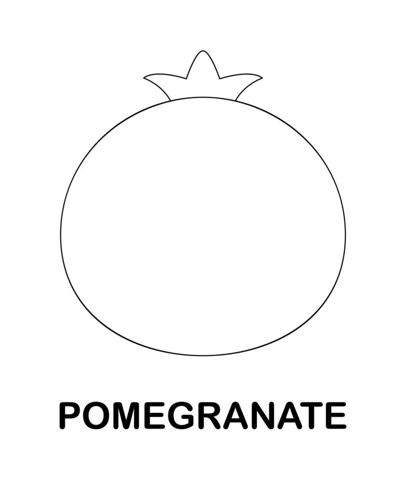 Malvorlage mit Granatapfel für Kinder vektor