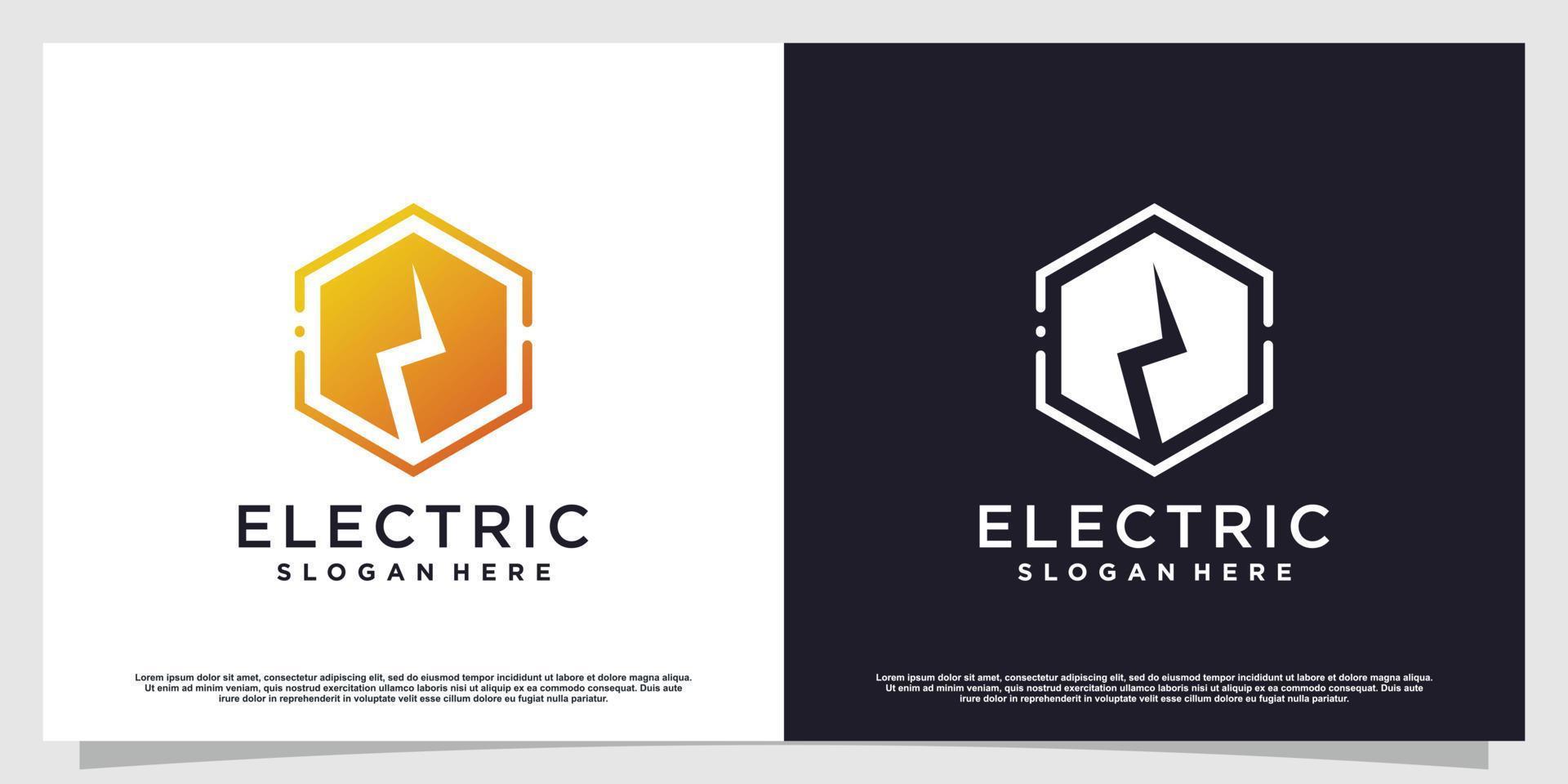 Elektrisches Logo mit kreativem, einfachem und minimalistischem Konzept Premium-Vektor Teil 1 vektor