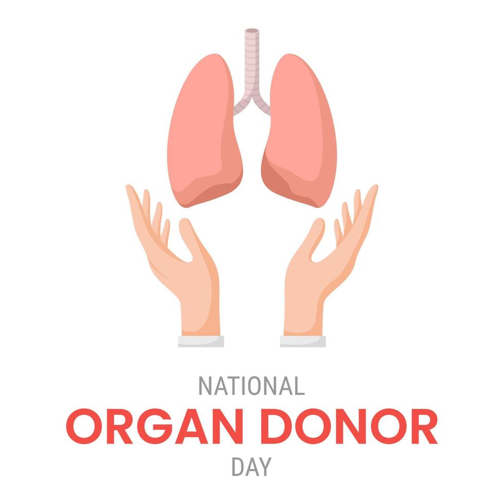 nationell organdonatordag med lungor vektor